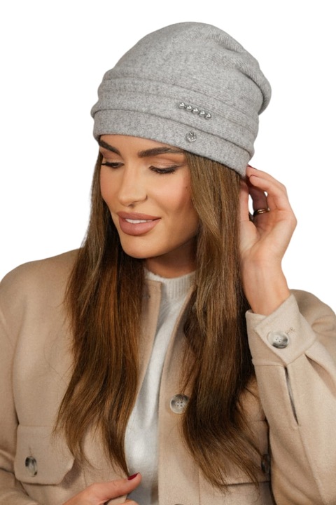 Caciula dama Kamea Sakura, 80% lana, 20% poliamid, gri