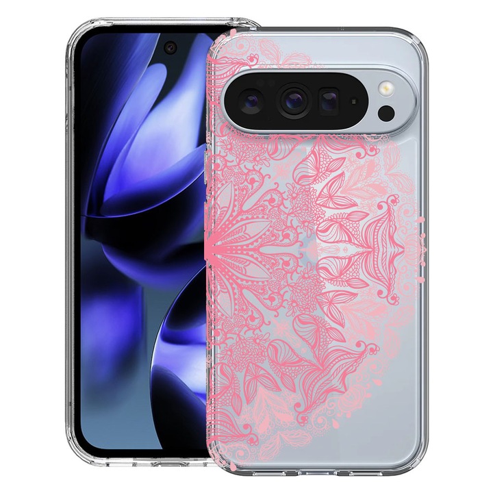 BestCase® Husa pentru Google Pixel 10 / Pixel 10 Pro cu Design Lace Pink, Clear Slim Silicon, Antisoc, 2042412 T 21