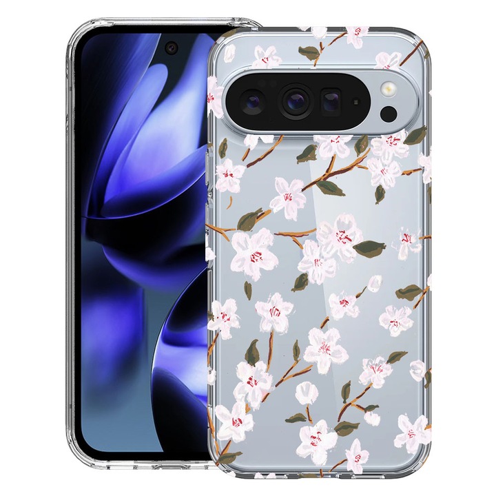 BestCase® Husa pentru Google Pixel 10 / Pixel 10 Pro cu Design Spring Flower, Clear Slim Silicon, Antisoc, 2042412 T 512