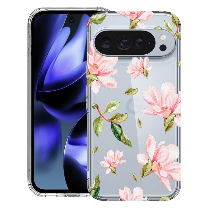 BestCase® Husa pentru Google Pixel 10 / Pixel 10 Pro cu Design Flowers Collection, Clear Slim Silicon, Antisoc, 2042412 T 496
