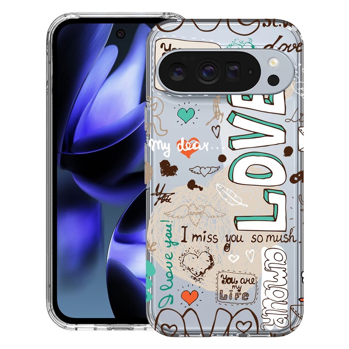 BestCase® Husa pentru Google Pixel 10 / Pixel 10 Pro cu Design Love, Clear Slim Silicon, Antisoc, 2042412 T 25
