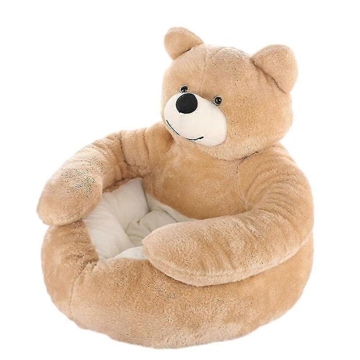 Kutya / macska fekhely, félig zárt, medve alakú, 46cm, bézs