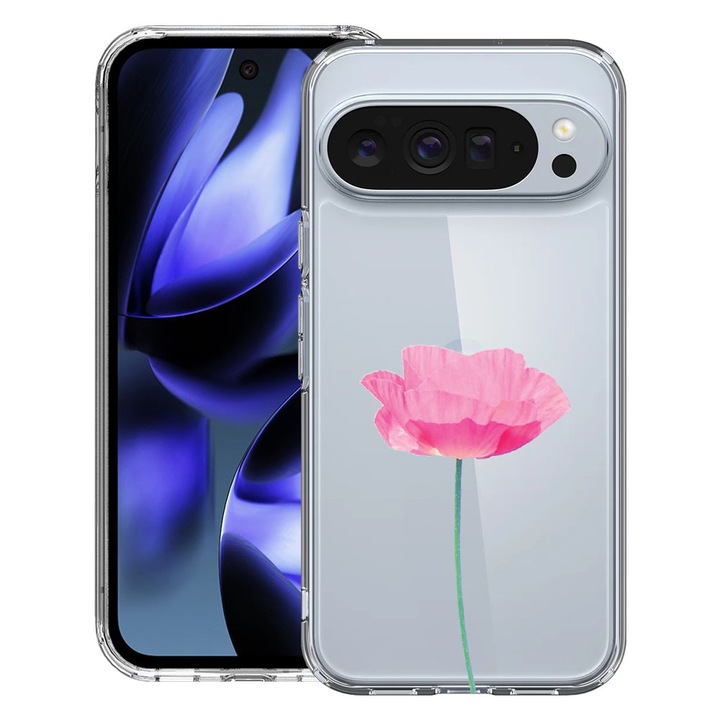 BestCase® Husa pentru Google Pixel 10 / Pixel 10 Pro cu Design Rose - Pastel Pink, Clear Slim Silicon, Antisoc, 2042412 T 693