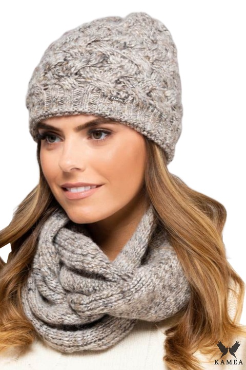 Caciula si fular KAMEA, multicolor, dimensiuni variate