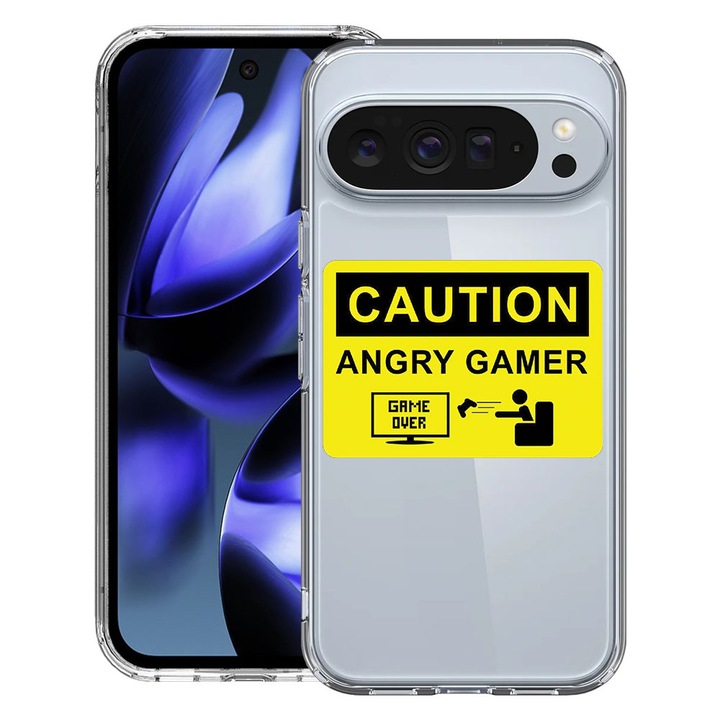 BestCase® Husa pentru Google Pixel 10 / Pixel 10 Pro cu Design Angry Gamer, Clear Slim Silicon, Antisoc, 2042412 T 673