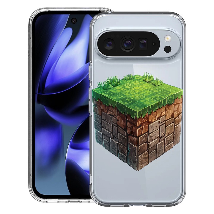 BestCase® Husa pentru Google Pixel 10 / Pixel 10 Pro cu Design Minecraft World, Clear Slim Silicon, Antisoc, 2042412 T 1680
