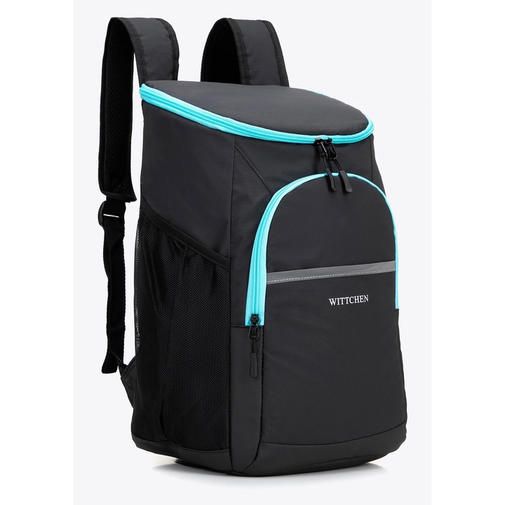 Термо раница 24л WITTCHEN, полиестер, 42x27x21см, черно-синьо