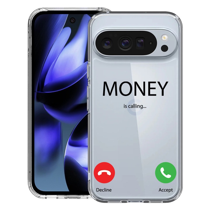 BestCase® Husa pentru Google Pixel 10 / Pixel 10 Pro cu Design Money Is Calling, Clear Slim Silicon, Antisoc, 2042412 T 986