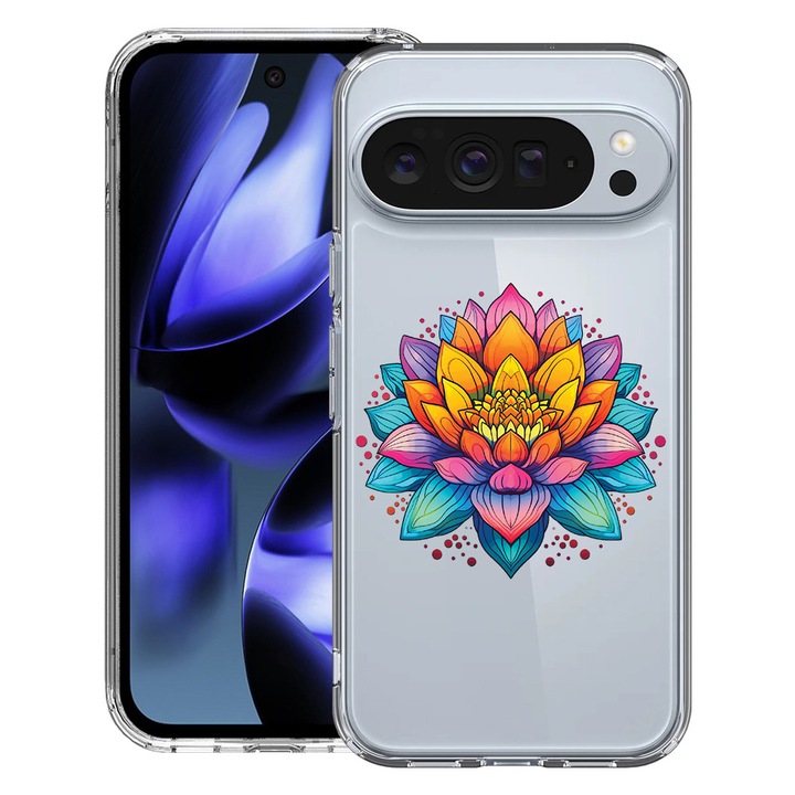 BestCase® Husa pentru Google Pixel 10 / Pixel 10 Pro cu Design Dream Colors Flower, Clear Slim Silicon, Antisoc, 2042412 T 1509
