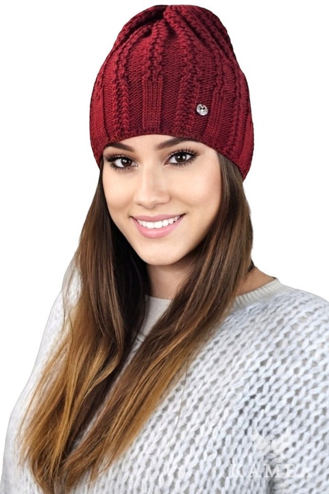 Női sapka KAMEA FILONA, bordó, meleg, polárbéléssel, őszi-téli szezonra