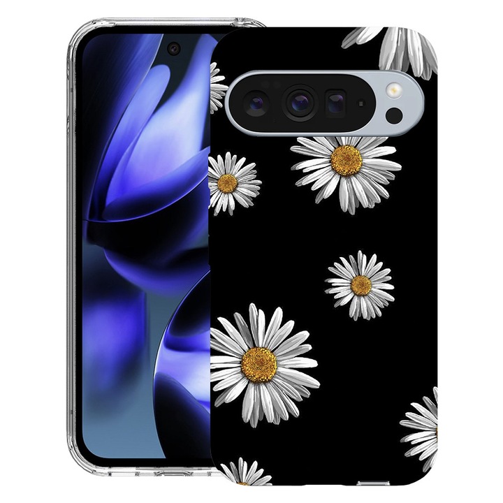 BestCase® Husa pentru Google Pixel 10 / Pixel 10 Pro cu Design Daisy Pattern, Clear Slim Silicon, Antisoc, 2042412 T 1137