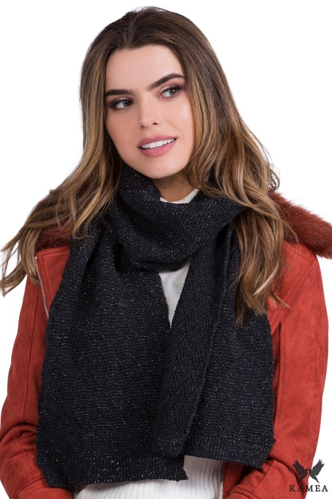 Шал дамски KAMEA IBIZA, сив, дизайн ромбове, елегантен материал