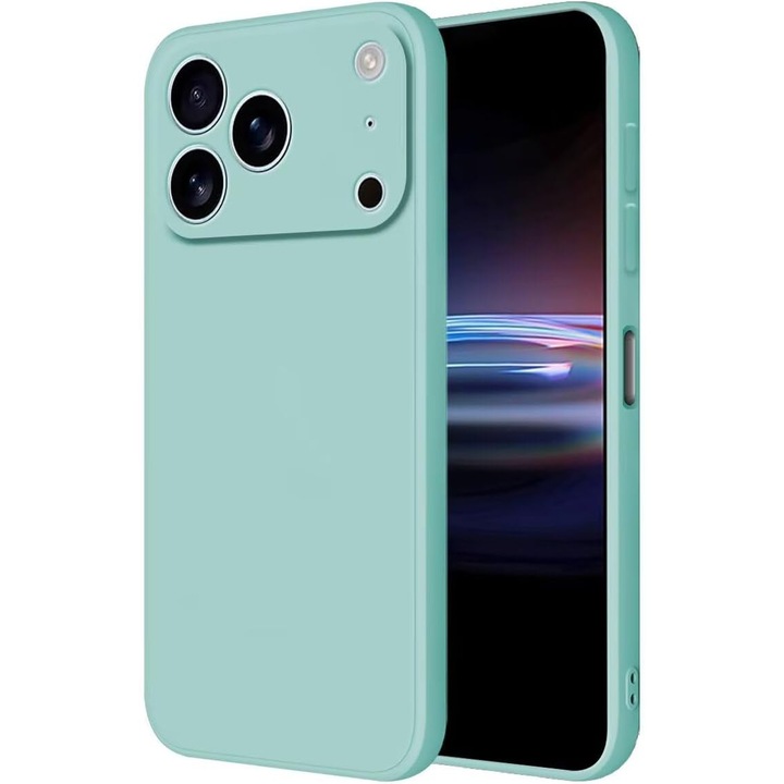 Husa Soft Touch, slim, ALC Mobile, anti soc, compatibila cu IPhone 17 Pro Max, Turcoaz Tpu