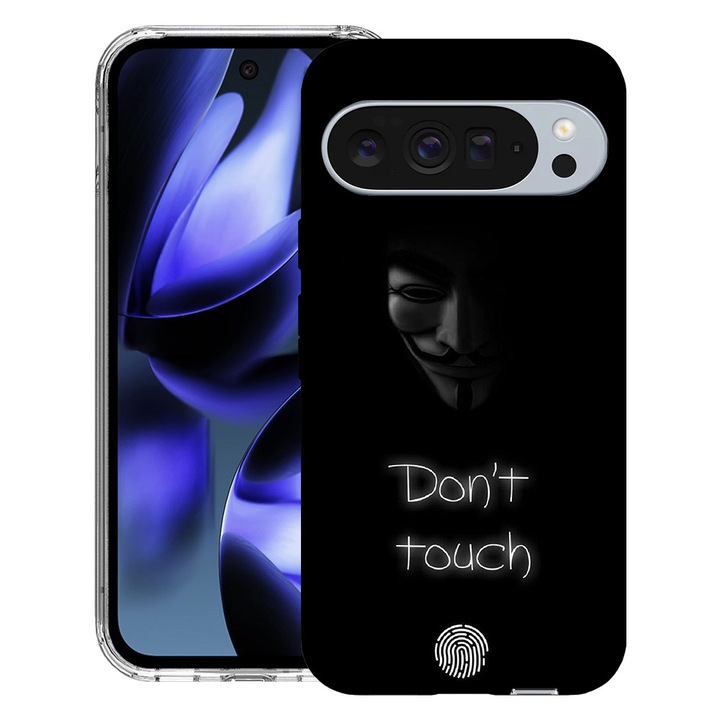 BestCase® Husa pentru Google Pixel 10 / Pixel 10 Pro cu Design Don’t Touch My Phone, Clear Slim Silicon, Antisoc, 2042412 T 1167
