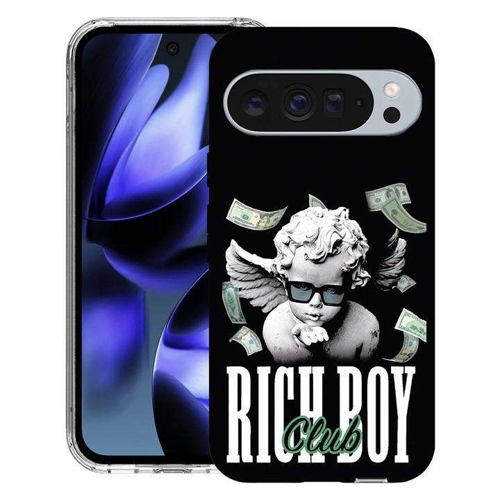 BestCase® Husa pentru Google Pixel 10 / Pixel 10 Pro cu Design Rich Boy Club, Clear Slim Silicon, Antisoc, 2042412 T 1457