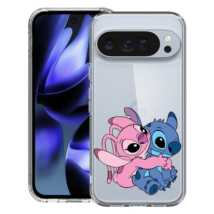 BestCase® Husa pentru Google Pixel 10 / Pixel 10 Pro cu Design Angel Hugging Stitch, Clear Slim Silicon, Antisoc, 2042412 T 1842