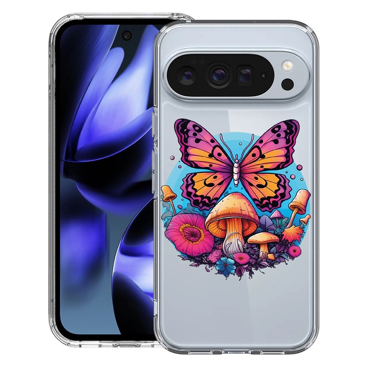 BestCase® Husa pentru Google Pixel 10 / Pixel 10 Pro cu Design Dream Colors - Butterfly, Clear Slim Silicon, Antisoc, 2042412 T 1572