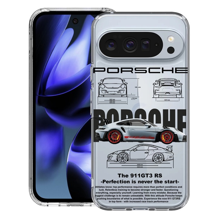 BestCase® Husa pentru Google Pixel 10 / Pixel 10 Pro cu Design Porsche, Clear Slim Silicon, Antisoc, 2042412 T 1883