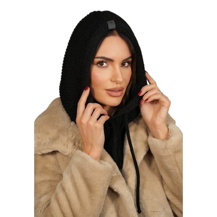 Gluga Kamea, neagra, 85% acril, 15% poliamida