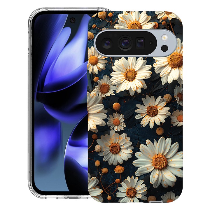 BestCase® Husa pentru Google Pixel 10 / Pixel 10 Pro cu Design 3D Daisy, Clear Slim Silicon, Antisoc, 2042412 T 1440