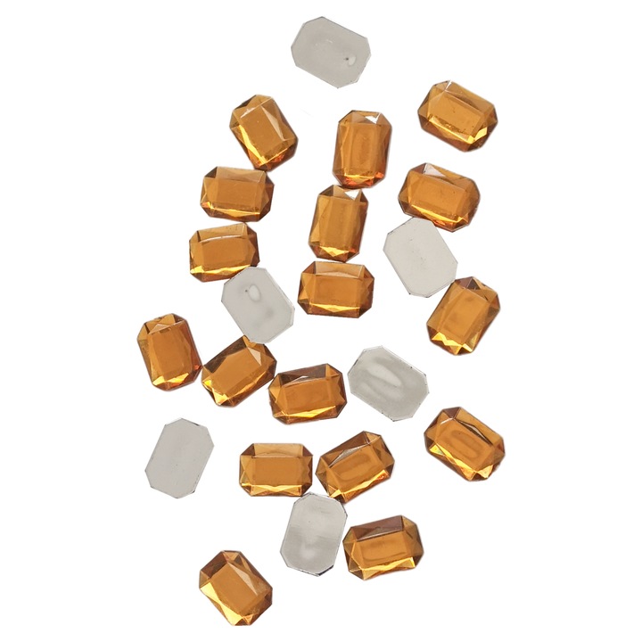 Cristale decorative KAMEA, set 100 bucati, portocalii, 1,3 cm