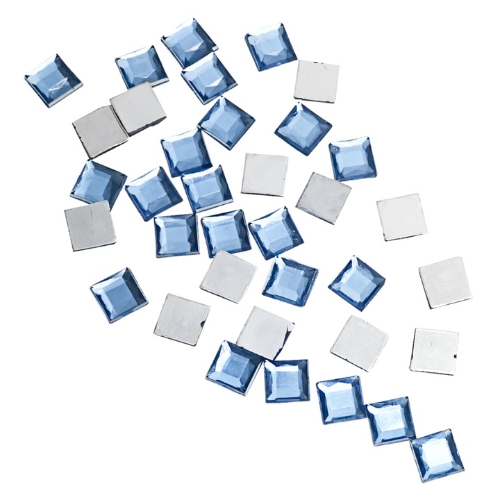 Strasuri KAMEA, 1x1cm, albastru, 100 bucati