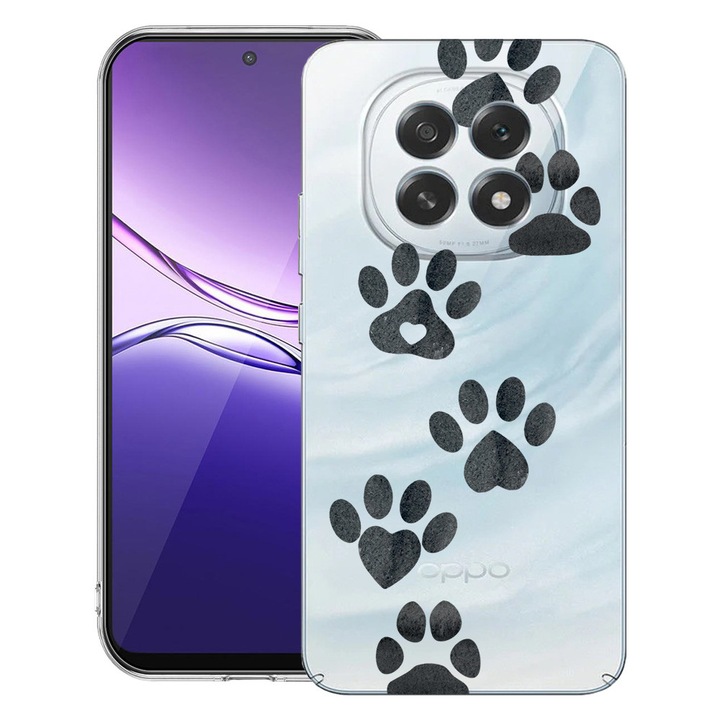 BestCase® Калъф за OPPO F29 Pro с дизайн на кучешка лапа, прозрачен тънък силиконов, противоударен, 2052037 T 1013