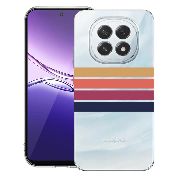 BestCase® Калъф за OPPO F29 с ретро дизайн на линии, прозрачен тънък силикон, противоударен, 2052036 T 1479