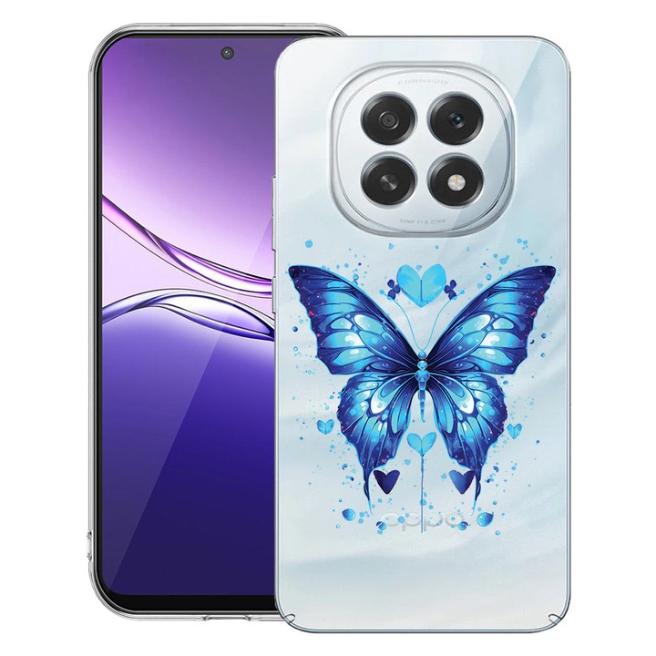 BestCase® Калъф за OPPO F29 Pro с дизайн Синя пеперуда, прозрачен тънък силикон, противоударен, 2052037 T 1586