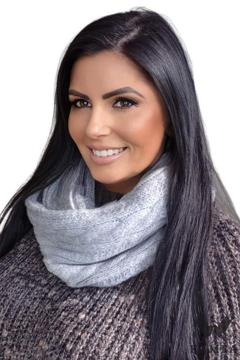 Női sapka KAMEA, téli körsál, szürke, minőségi anyag, elegáns design