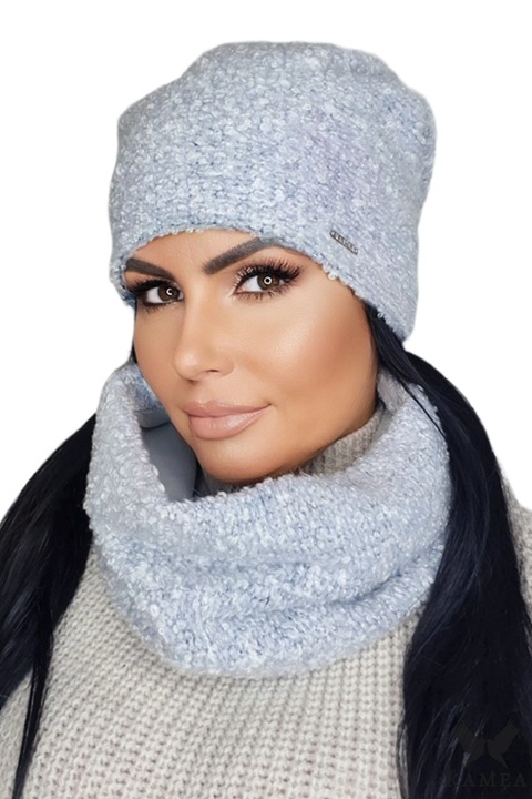 Set caciula si fular PAVO, albastru deschis