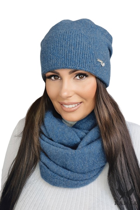 Дамски шал KAMEA, вълна, тъмнотюркоазен