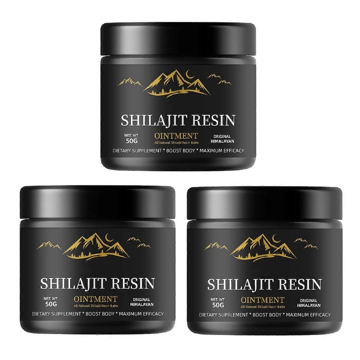 Комплект от 3 броя 100% чиста хималайска паста за зъби от шилажит, 100g