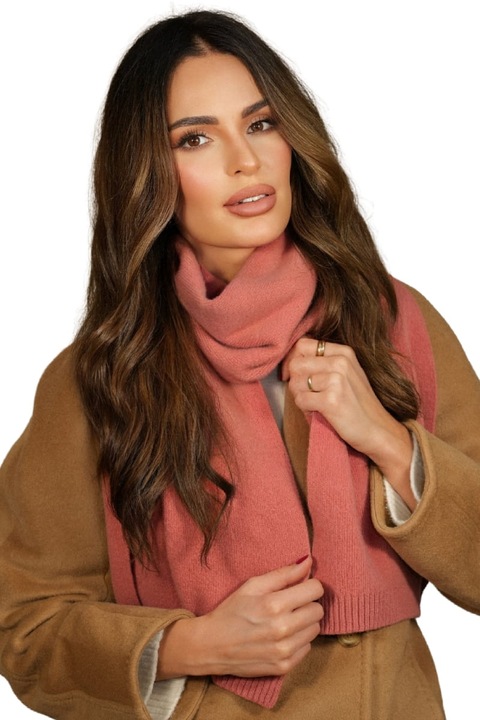 Дамски шал KAMEA, вълна, розов, за студения сезон