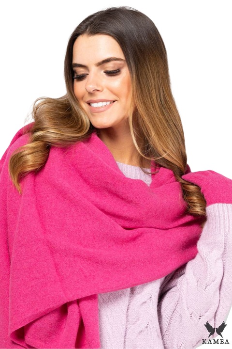 Шал дамски КАМЕА, вълна, розово-малинов