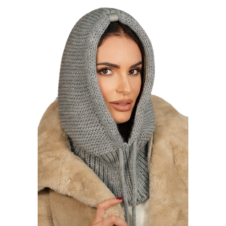 Gluga KAMEA, gri, 85% acril, 15% poliamida