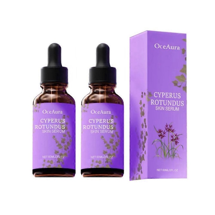 Ulei cosmetic Cyperus Rotundus, set 2pcs, reduce cresterea parului, hraneste si protejeaza pielea