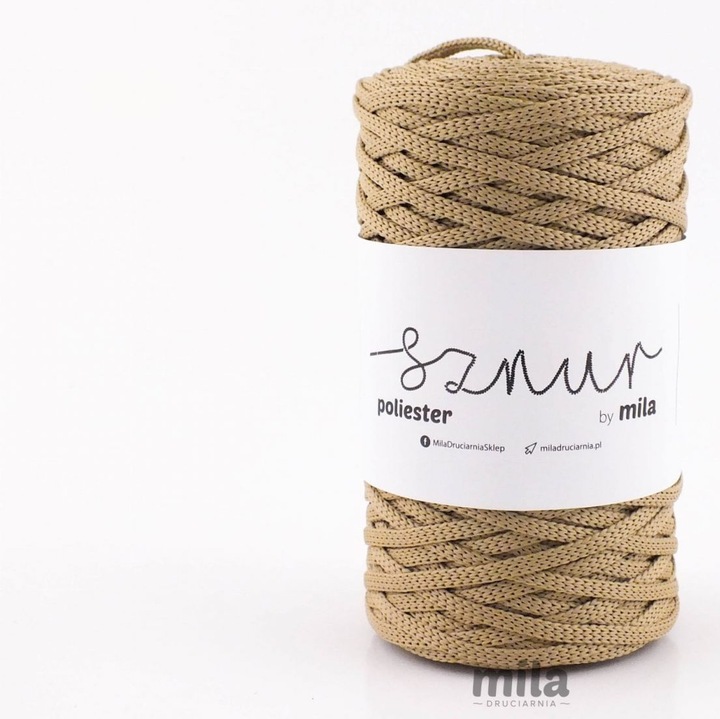 Mila poliészter zsinór 5 mm lapos, 100 m, 232 arany bézs