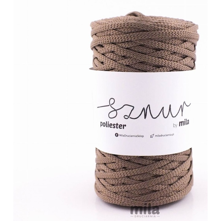 Mila poliészter zsinór 5 mm lapos, 100 m, 37 mokka