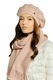 Beret dama KAMEA, roz, cu insertie din polar, decorat cu sequins