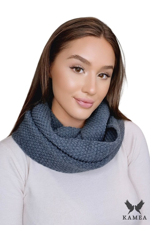 Дамски шал KAMEA графит, елегантен дизайн, мек материал, за есенно-зимния сезон