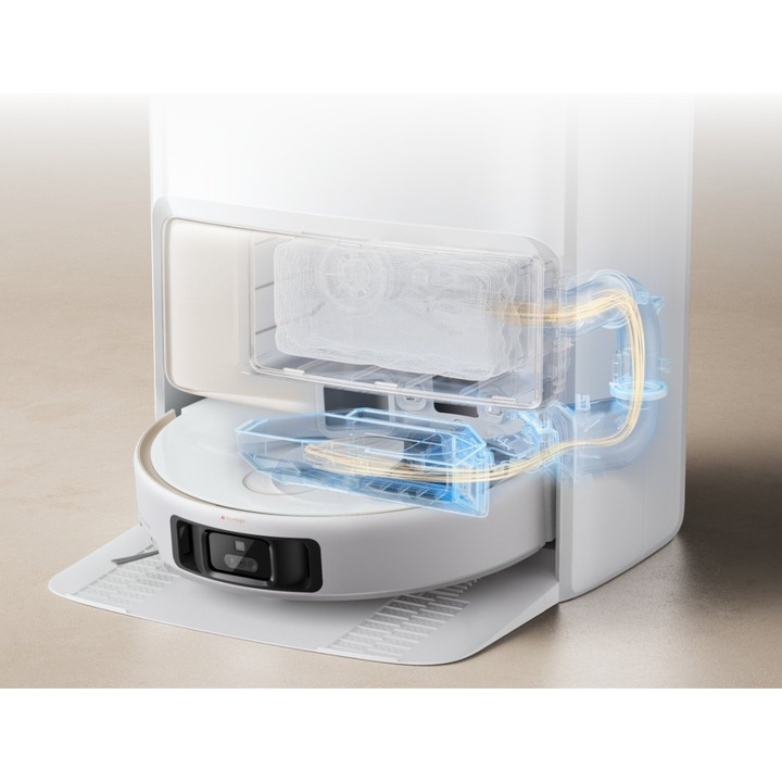 Робот прахосмукачка и моп MOVA V50 Ultra Complete, 24000Pa, Самопочистване, Четки против заплитане, Интелигентна станция, Бял