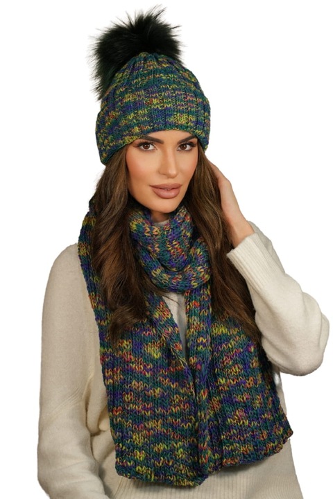 Многоцветен шал KAMEA Pavone, 75% полиакрил, 25% вълна, на райета