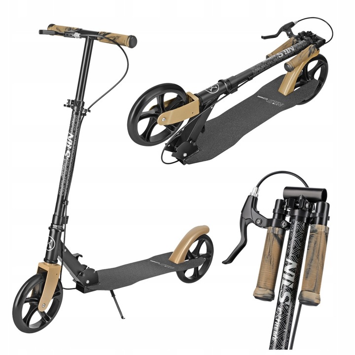 Сгъваема тротинетка Nils Extreme, 200 мм колела, стоманена рамка, регулируема височина 87-92-97 см, златист цвят