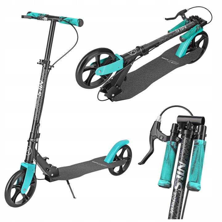 Сгъваем скутер Nils Extreme, 200 мм колела, тегло 4 кг, син, регулируема височина 87-97 см, пълен комплект