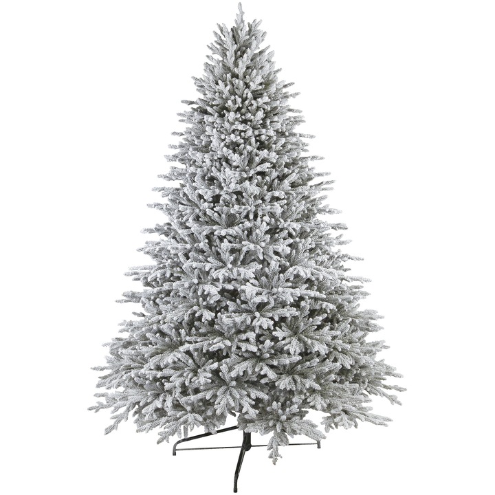 Brad Artificial Royal Natural White 1745 Ramuri Full 3D PE cu Zapada Alb/Verde 200 cm