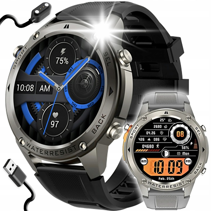 Smartwatch GPS, Angelo DM56, AMOLED, 170 moduri sport, 1.43"