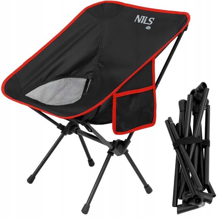 Туристически стол Nils Camp NC3320, ултралек, компактен, 600D, 34x10x10см, комплект с калъф