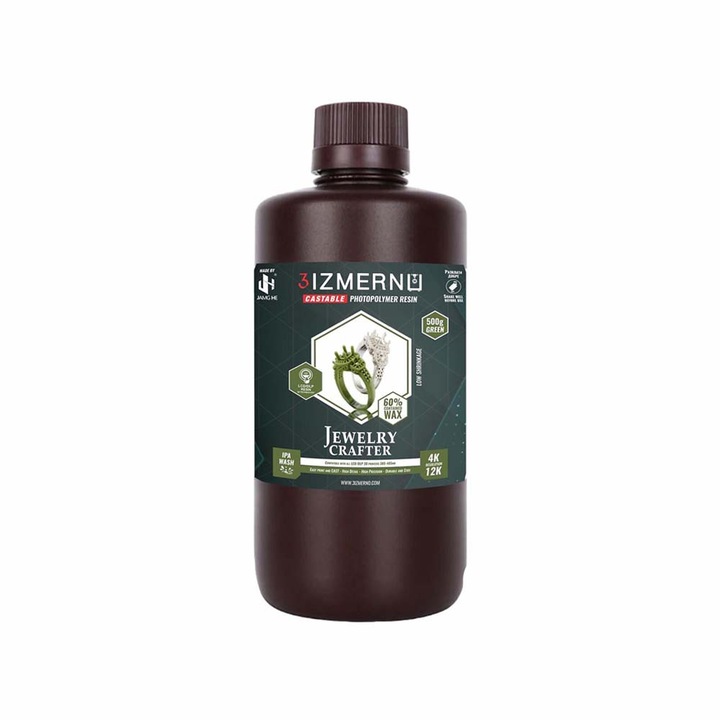 3IZMERNO Ékszerkészítő Fotopolimer Gyanta Ékszeröntéshez, UV Gyanta, 365-405nm, 500 g, Zöld