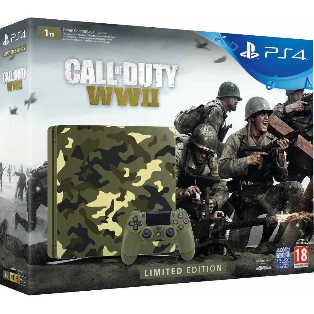 I listen to music percent coffee Consola Sony, Playstation 4, Slim, 1TB, Limited Edition, Black + Call Of  Duty, WWII - eMAG.ro